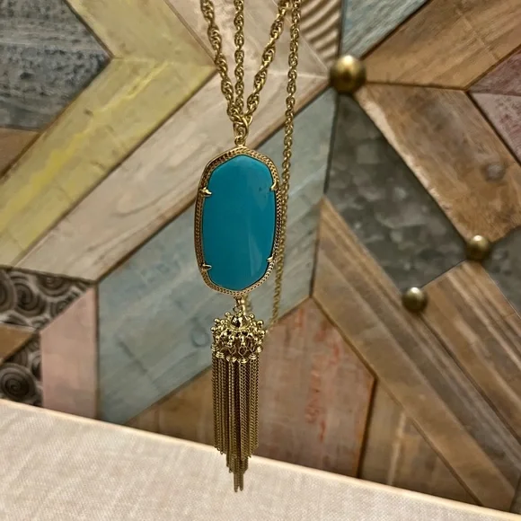 Kendra Scott Gold Necklace with Turquoise Pendant - Picture 5 of 5